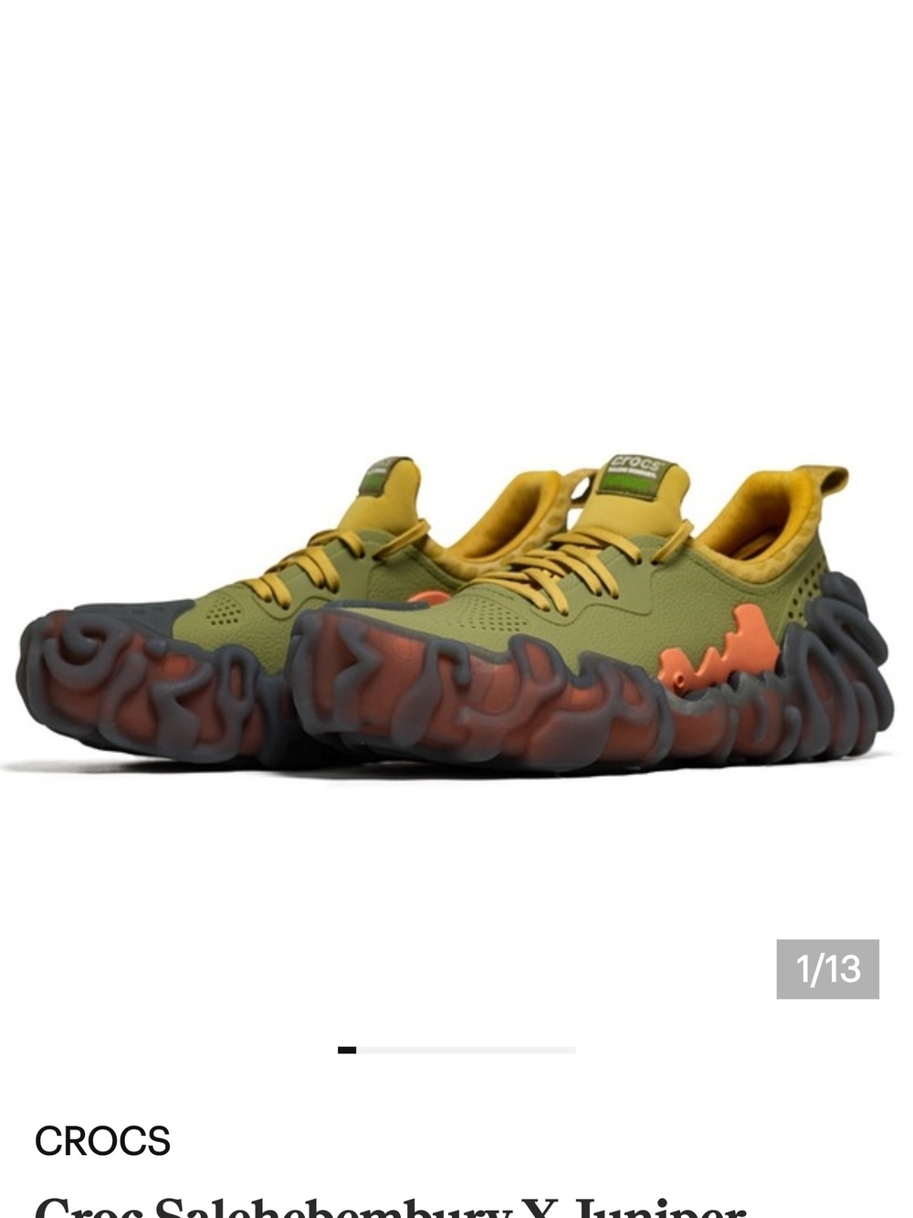 CROCS Men's Green & Yellow Juniper Wave Sneakers